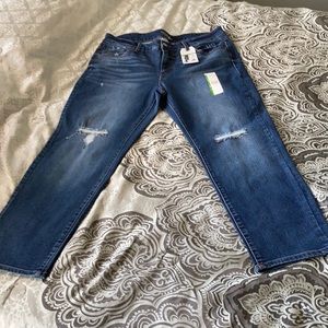 Time and Tru Distressed Mid-Rise Straight Leg Jeans